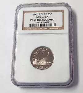 2006 S Clad 25C Nebraska NGC PF69 Ultra Cameo - Picture 1 of 2