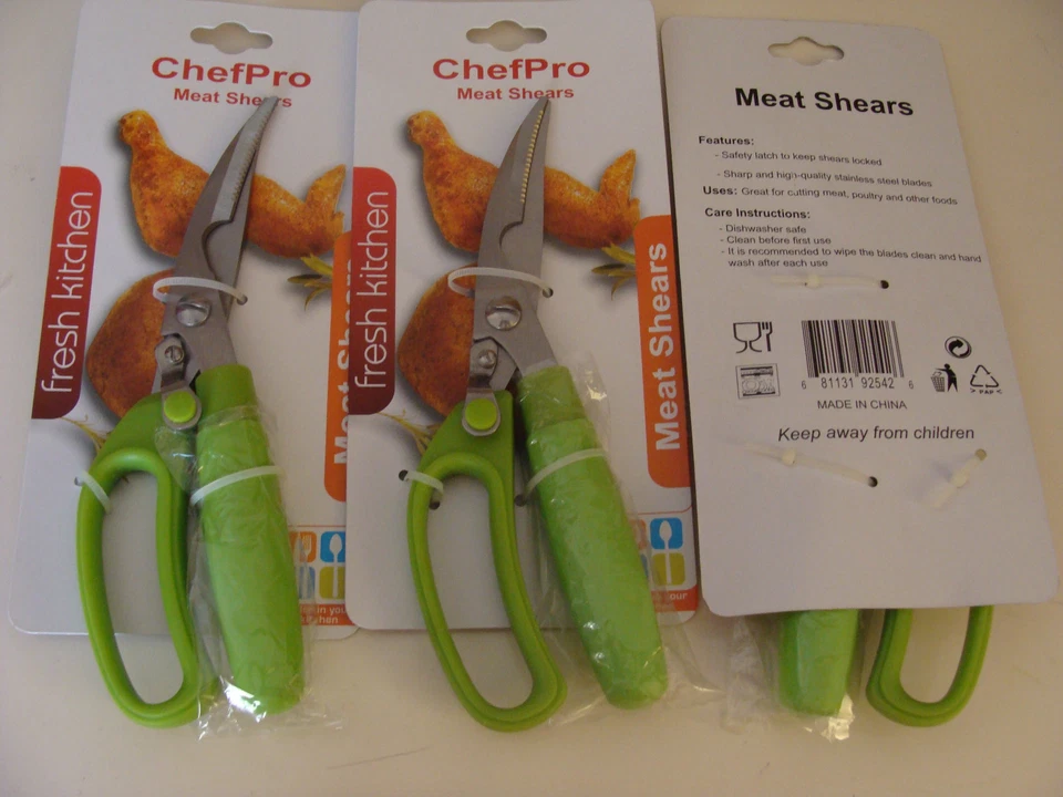 Chef Pro 9-1/2” Stainless Steel Meat Shears Black and Red