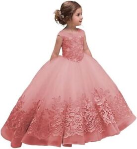 Princess Flower Girl Dresses for Wedding Lovely Kids Lace Appliques Prom Gowns