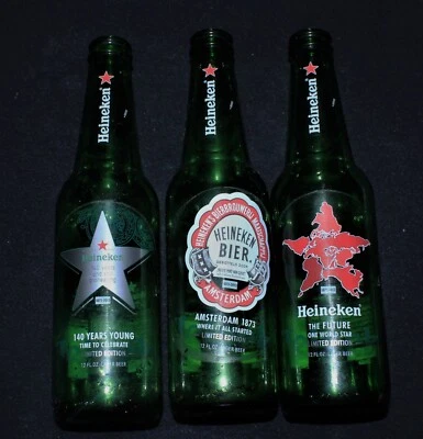 3 Heineken Bottles for collectors ~ empty start your collection now, with caps. - Изображение 1 из 4