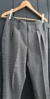 BNWT Albert Clothing Dogtooth Trousers 30/30 Grey Hollywood Waist Wool RRP £145