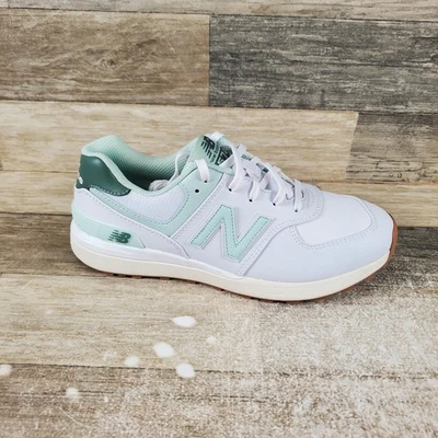 New Balance 574 Womens Golf Shoes Sz 7.5 White Green Athletic Lace Up Sneaker - Image 1 of 4