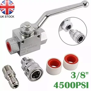 High Pressure Washer Ball Valve Kit for Power Washer Hose 3/8" Quick Connector - Picture 1 of 12
