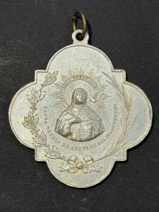 Antique religious medals ALUMINIUM "SANTA TERESA DE JESUS" (5.5 x 5 CM) - Picture 1 of 2