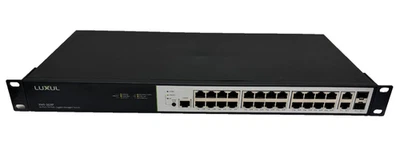 Luxul XMS-2624P, 26-Port/24 PoE Rack Mountable Ethernet Switch - PreOwned - Image 1 of 4