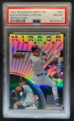 1997 Bowman's Best Jeter Garciaparra Larkin Mirror Image Refractor #MI1 PSA 8 - Image 1 of 2