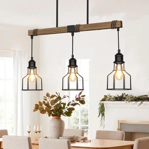 3-Light Kitchen Island Lighting, 63" Adjustable Height Pendant Light Fixtures... - Picture 1 of 7