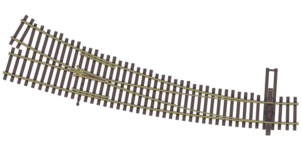Walthers Track 948-83068 HO Scale Code 83 Nickel Silver DCC Curved Turnout Right - Image 1 of 1