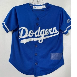 Los Angeles Dodgers MLB Majestic Blue Alt Jersey Kids SMALL 4 - Picture 1 of 8