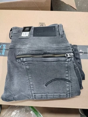 G Star Raw Arco Cremallera 3D Slim Negro Denim Jeans Hombre 36x32 Foto 1 de 3