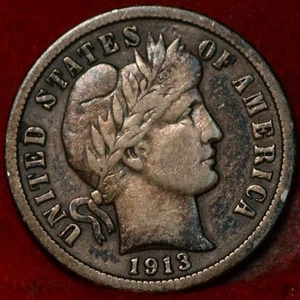 1913 Philadelphia Mint Silver Barber Dime - Picture 1 of 2
