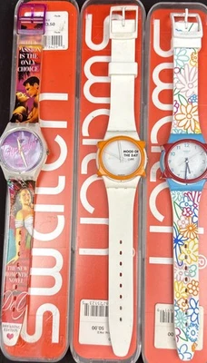 De Colección Swatch Mujer’s Lote 3 Relojes, Estuches! Romance, estado de ánimo del día, Tropical The! Foto 1 de 4