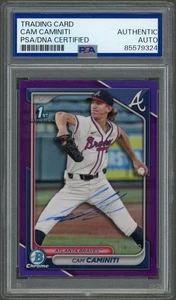 Cam Caminiti SIGNED 2024 Bowman Draft Chrome Auto Purple /250 PSA 1st Rookie - Bild 1 von 2
