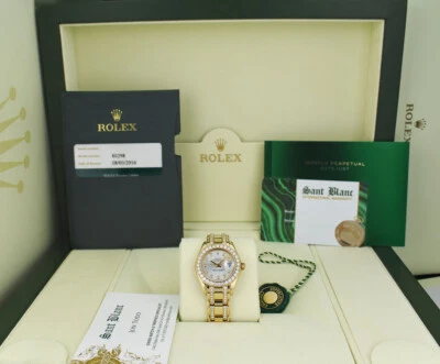 Rolex Oro 18kt PearlMaster Obra Maestra Esfera Plateada Banda Diamante 80298 SANT Foto 1 de 4