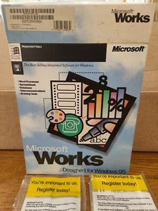 Microsoft Works for Windows 95 - Original Box, Complete Vintage Software - Picture 1 of 10