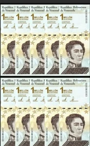 Venezuela 1 Millón de Bolívares x 10 Piezas 2020, P-114, UNC Lote C, Impecable, Nuevo,  - Imagen 1 de 3