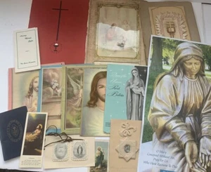 Folletos de oración católicos cristianos tarjetas fotos certificado efímero años 50 60’s lote de colección - Imagen 1 de 16