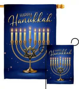 Happy Hanukkah Jardín Bandera Invierno Pequeña Regalo Decorativo Patio Casa Estandarte - Imagen 1 de 13