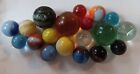 Vintage & Antique Glass Marbles Lot Of 19 Sizes Vary