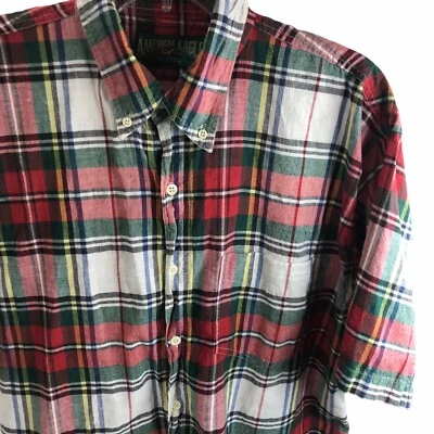 Camisa a Cuadros American Eagle Vintage Años 90 Etiqueta Verde Abotonada Talla XL Grunge Foto 1 de 4