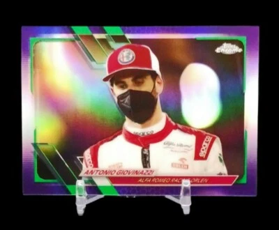 2021 Topps Formula 1 Chrome #53 Antonio Giovinazzi Purple Green Refractor Card - Image 1 of 2