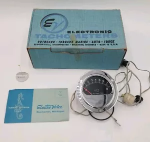 NOS VTG MARINE CHROME ELECTRO-TAC TACHOMETER MODEL 5014 P/N 53643 OUTBOARD - Picture 1 of 13