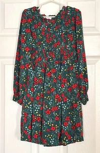 HANNA ANDERSSON Girls Green and Red Floral Dress Size 8 - Picture 1 of 6