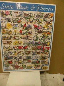 WHITE MOUNTAIN '' STATE BIRDS AND FLOWERS '' 1000 PIECE PUZZLE NIB - Picture 1 of 3