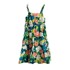 Gymboree Girls Sunny Safari Floral Tier Lined Sun Dress Sz 7 - Picture 1 of 6