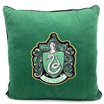 Harry Potter Slytherin 16" Square Throw Pillow Green Embroidered PB Teen - Image 1 of 4
