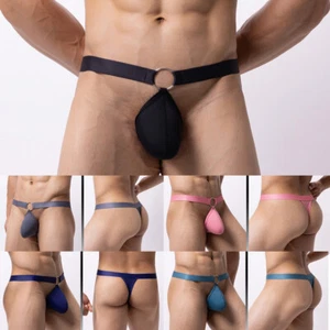Men Sexy Underwear Thongs Briefs Lingerie Pouch Mesh G-string T-back Underpants. - Picture 1 of 32