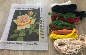 Craft Collection Tapestry Kit -Yellow Rose 33cm x 26cm - Picture 1 of 2