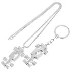 Race Car Key Chain Necklace Pendant Rings Set