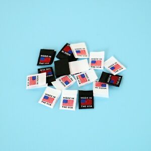 AMERICAN FLAG MADE IN USA LABELS,CLOTHING TAG 1-1/2" X 1/2"