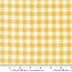 MODA FABRICS#56086 12"HONEY & LAVENDER" HONEY YELLOW CK ON MILK WHITE BACK BTY - Picture 1 of 1