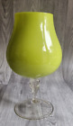 Brandy Snifter  Art Glass Lime Green Solid Twist Optic MCM 28.5cm Vintage Large 