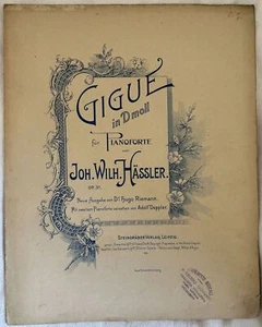 Gigue In D Moll Fur Pianoforte Johann Wilhelm Hassler Spartito Primi 900 - Picture 1 of 1