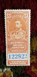 Canada Revenue #FEG-6 $3 Stamp MNH Precancel Electricity & Gas Inspection. - Bild 1 von 1