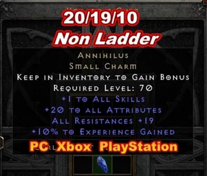 Annihilus ⭐ Non Ladder 20/19/10 anni Diablo 2 Resurrected D2R SC PC/PS4/PS5/Xbox - Picture 1 of 1