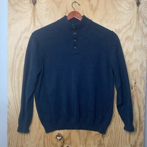 GH Bass Co. Long Sleeve Knit Sweater Classic Men’s XXL Blue 1/4 Button - Picture 1 of 4