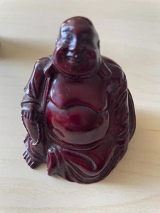 Moulded handmade Red Resin Smiling Laughing Buddha and 2 wisemen! - Picture 1 of 9