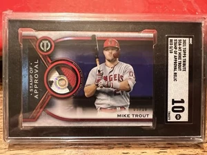 2021 5/10 Mike Trout Angels Topps omaggio ROSSO timbro di approvazione reliquie grado 10 - Foto 1 di 4
