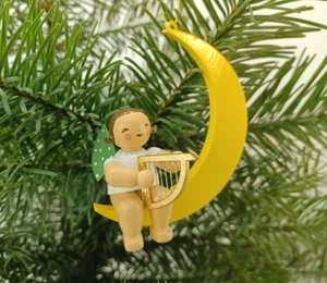 Christbaumengel - Engel mit Harfe im Mond 650/70/14b Wendt & Kühn - Picture 1 of 1