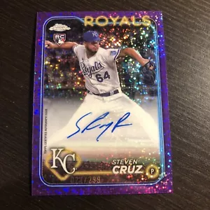 Steven Cruz 2024 Topps Chrome Purple Speckle RC Auto /299 #RA-SC KC Royals - Picture 1 of 2