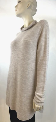 Suéter feminino Eileen Fisher XL de lã de bordo aveia gola alta US$ 248 novo com etiquetas - Imagem 1 de 4