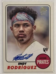2024 Topps Archives ENDY RODRIGUEZ 1968 preferiti dai fan Rookie Auto RC *Pirati - Foto 1 di 2