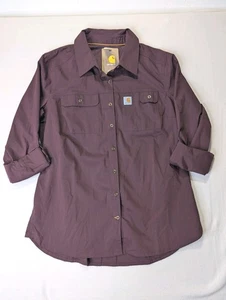 Carhartt Force Ridgefield Hemd Damen L (12/14) Regular Button Up Burgundy Neu mit Etikett - Bild 1 von 23