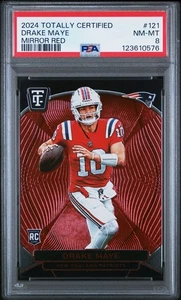 2024 Totally Certified Drake Maye Mirror Red RC #ed 088/249 PSA 8 Patriots - Picture 1 of 2