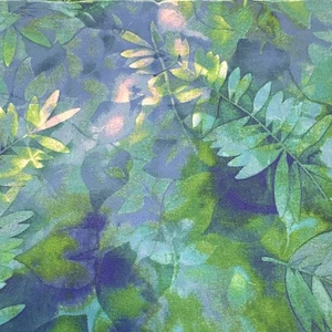 RJR Quilter By Quilter Brilliant Ferns Blues Green Quilting Cotton Fabric 36"x42 - Picture 1 of 4