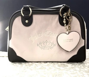 JUICY COUTURE Urban Heritage Bowler Velour Crossbody Bag Powder Blush NEW 😎 - Picture 1 of 11
